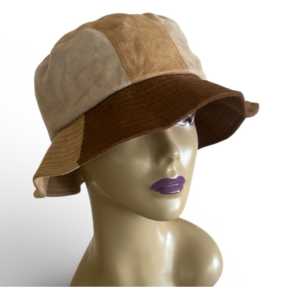 Urban Outfitters Micro Suede Patchwork Bucket Hat